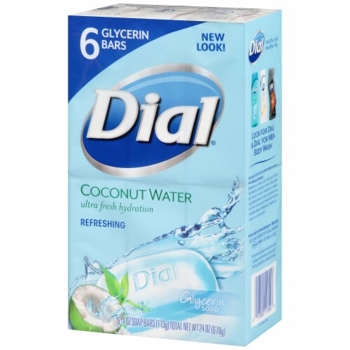 Dial Coconut Water Bar Soap – 4 oz (6 Bars Total)