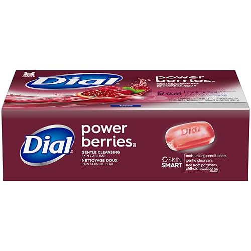 Dial Glycerin Bar Soap – Power Berries, 4 oz Bars (Pack of 8) | Discontinued Gentle Cleansing Formula with Antioxidants