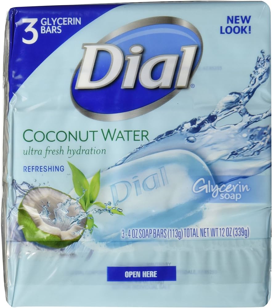 Dial Coconut Water Bar Soap – 4 oz (3 Bars Total)