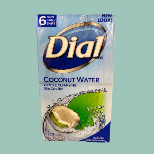 Dial Coconut Water Bar Soap – 4 oz (6 Bars Total)