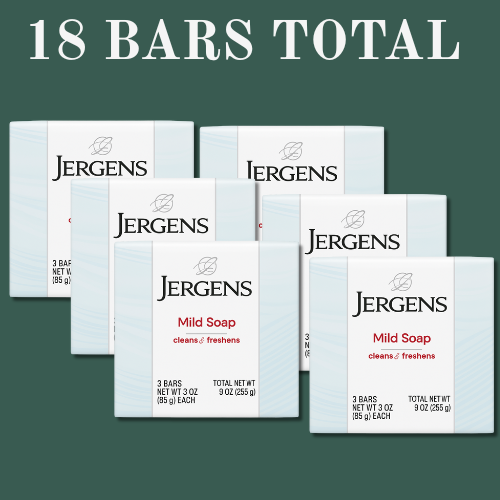 Jergens Mild Soap 3 oz Bars – Pack of 6 (18 Bars Total)