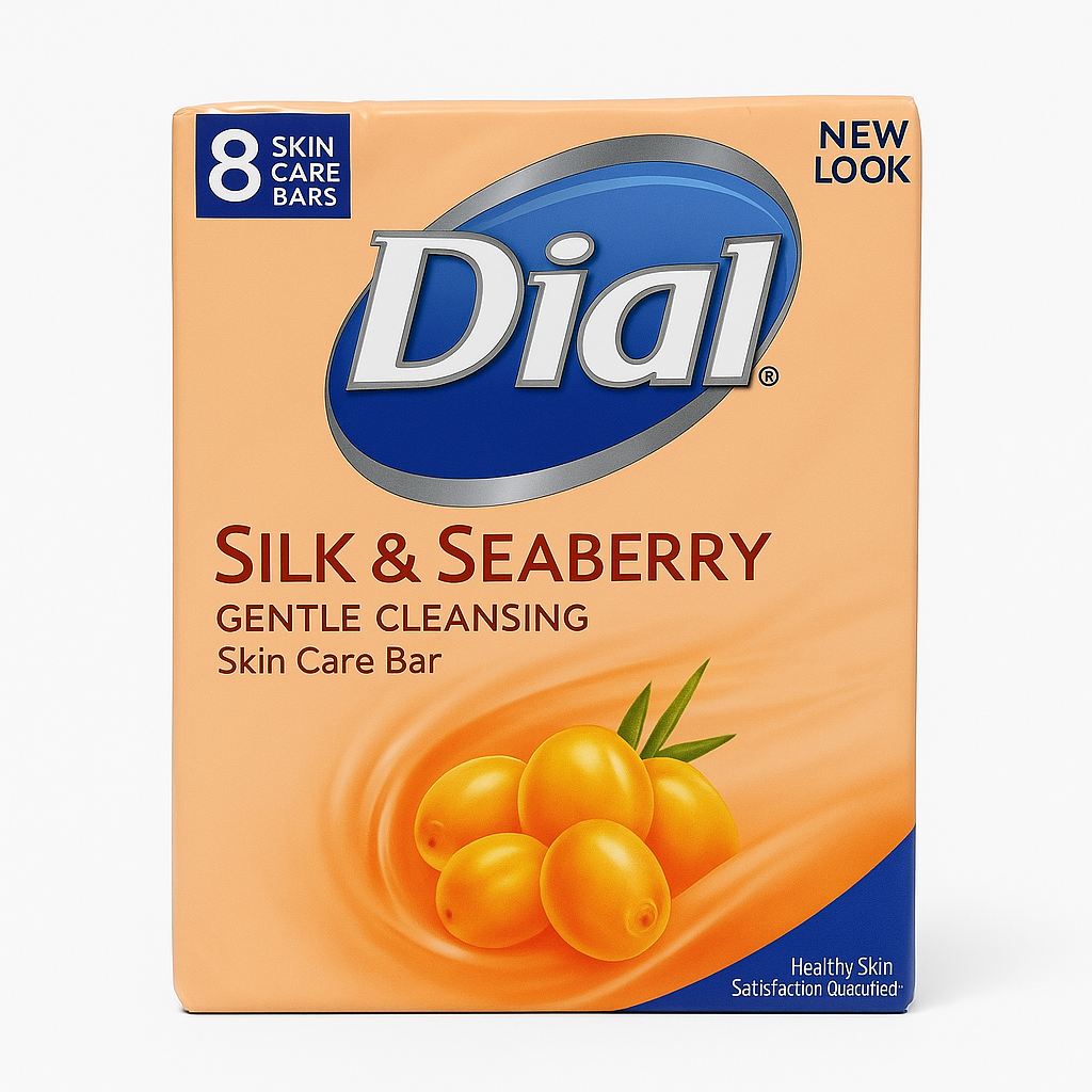 Dial Silk & Seaberry Bar Soap – 4 oz (8 Total Bars)