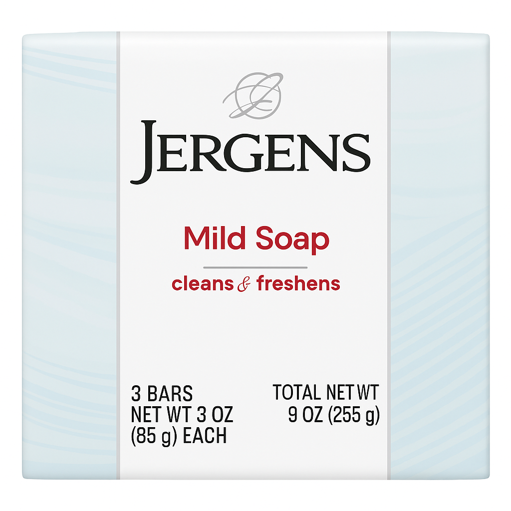 Jergens Mild Bar Soap – 3 oz Each (3 Bars total)