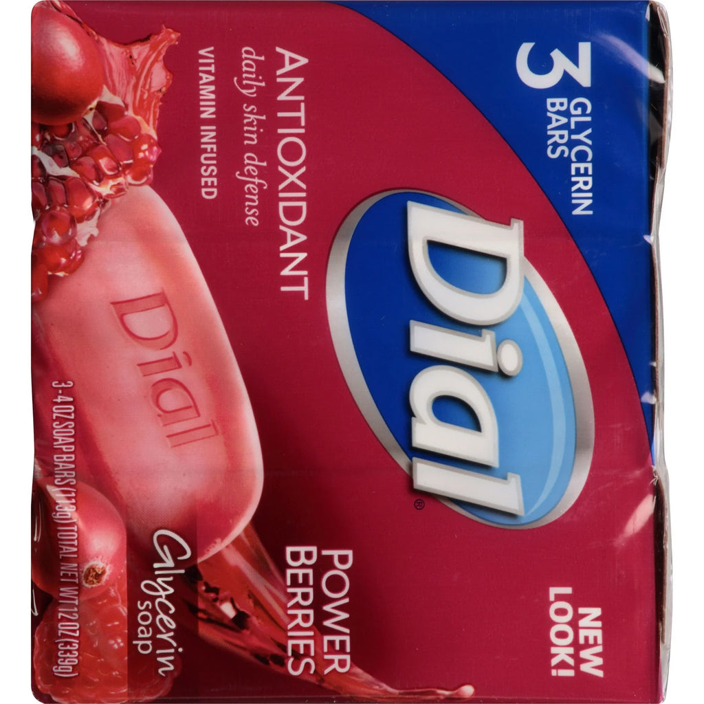 Dial Glycerin Bar Soap – Cranberry & Antioxidant, 4 oz Bars (Pack of 3) | Gentle, Hydrating Clean with Fruity Fresh Scent