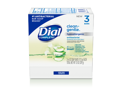 Dial Clean & Gentle Aloe Bar Soap – 4 oz (3 Bars Total)